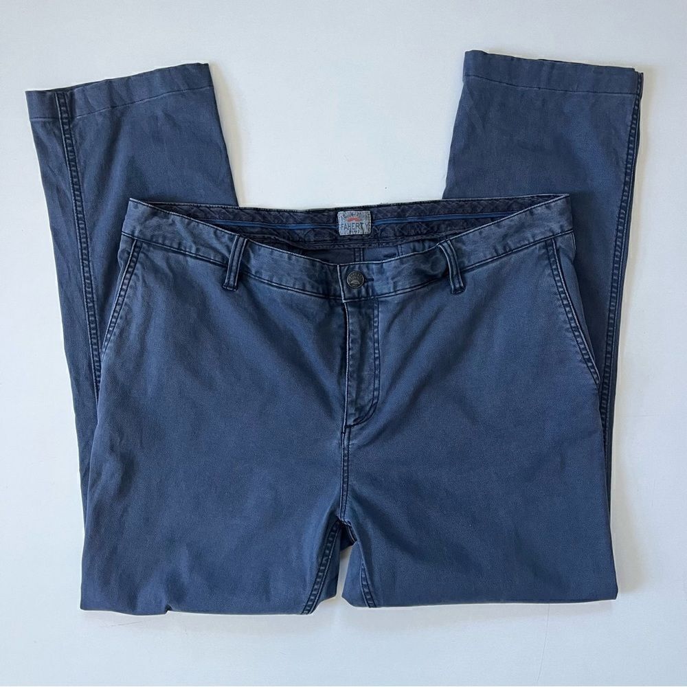 Faherty Blue Cotton Canvas Pant 36
